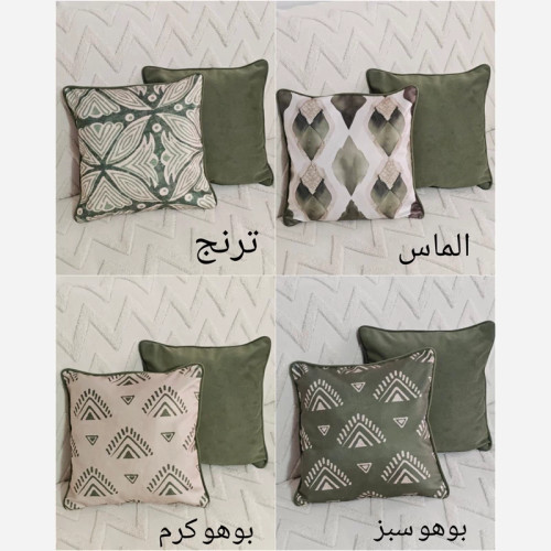 کاور کوسن سبز زیتونی در 4 طرح