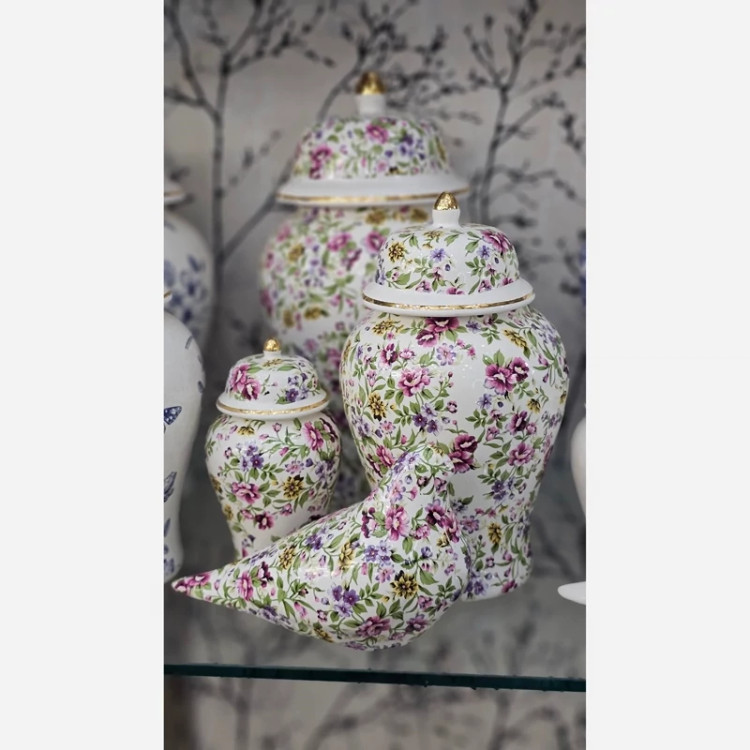 جینجر جار سه عددی طرح گل ریز