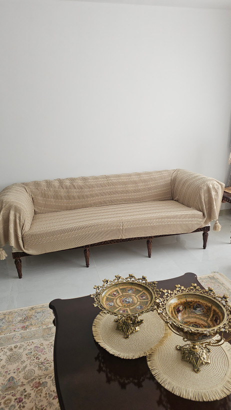 شال مبل طرح مارپیچ نخ اکرولیک سه متری رنگ نسکافه ای